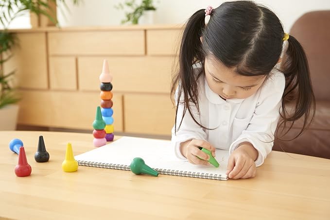 Aozora Baby Color可堆疊蠟筆 - 12種基本顏色