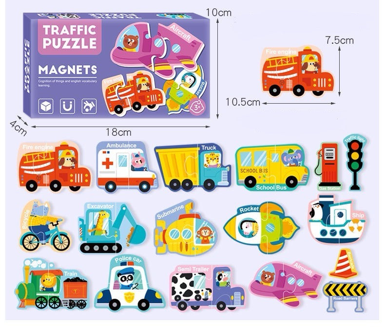 Magnets Puzzle - 交通工具系列