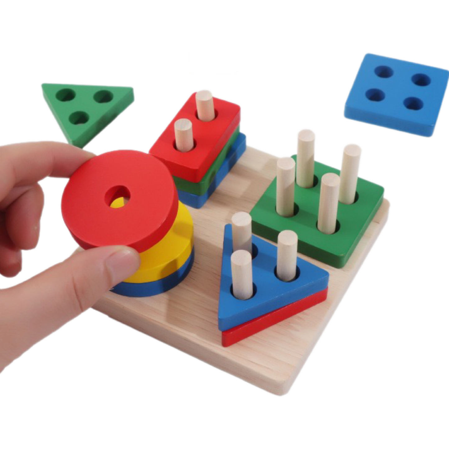 木製🪵形狀益智疊疊套柱(標準色)