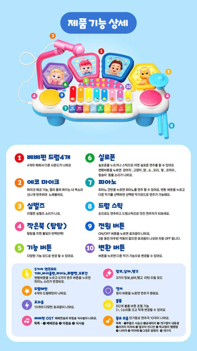 韓國直送🇰🇷 Bebefinn 鋼琴音樂演奏(包括椅子)