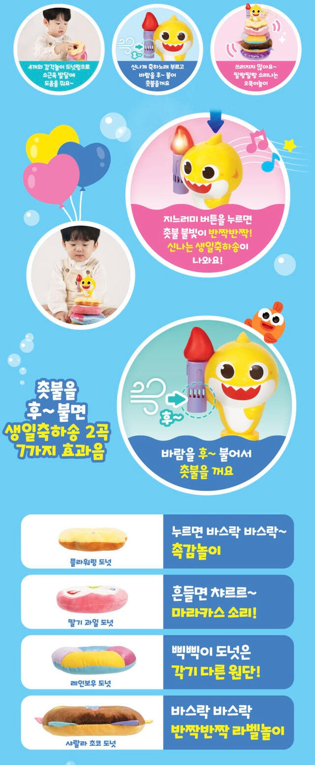 韓國直送🇰🇷 Babyshark Happy Birthday Cake ring