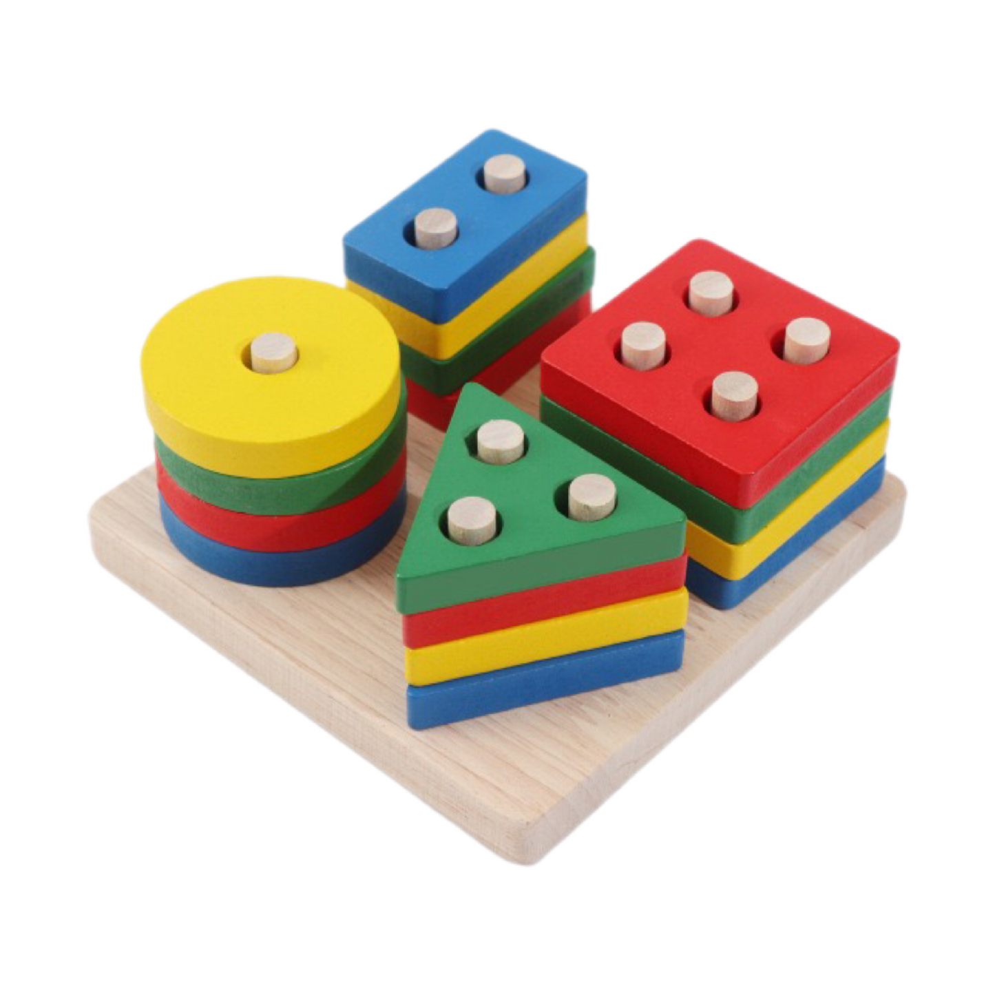 木製🪵形狀益智疊疊套柱(標準色)