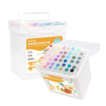 Mamayo🇼🇸 48色丙烯雙頭麥克筆(附贈收納盒)